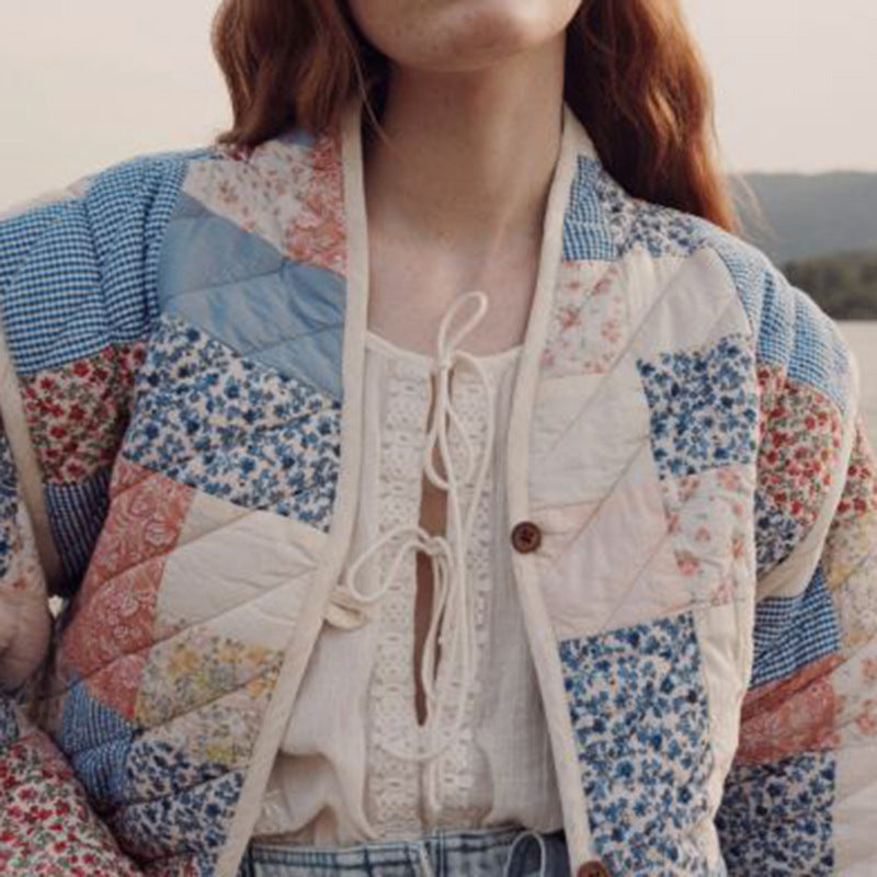 Emery | Bedrukte dikke jas