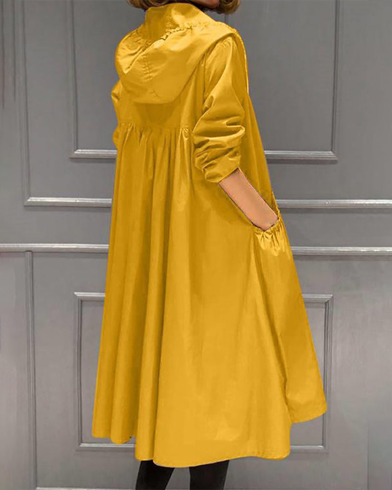 Effen trenchcoat, lang