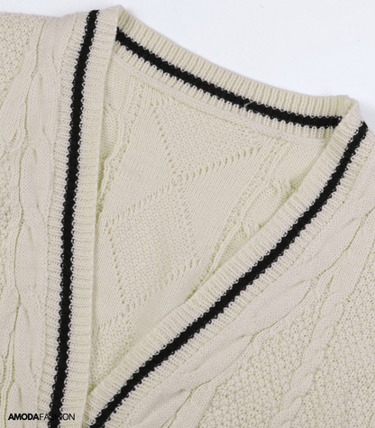 Geborduurd vest met V-hals en ster