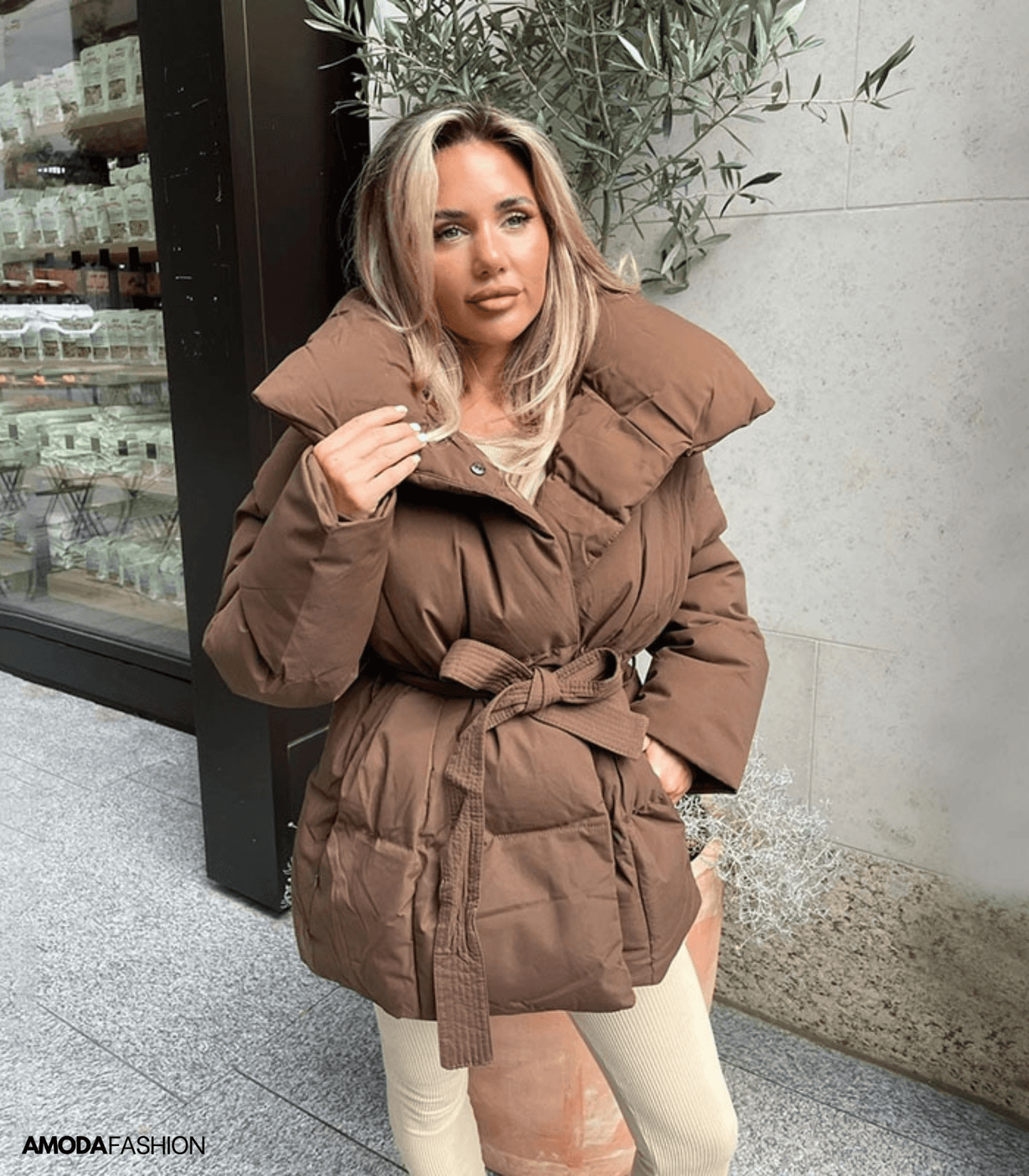 Lange pofjassen met tailleband