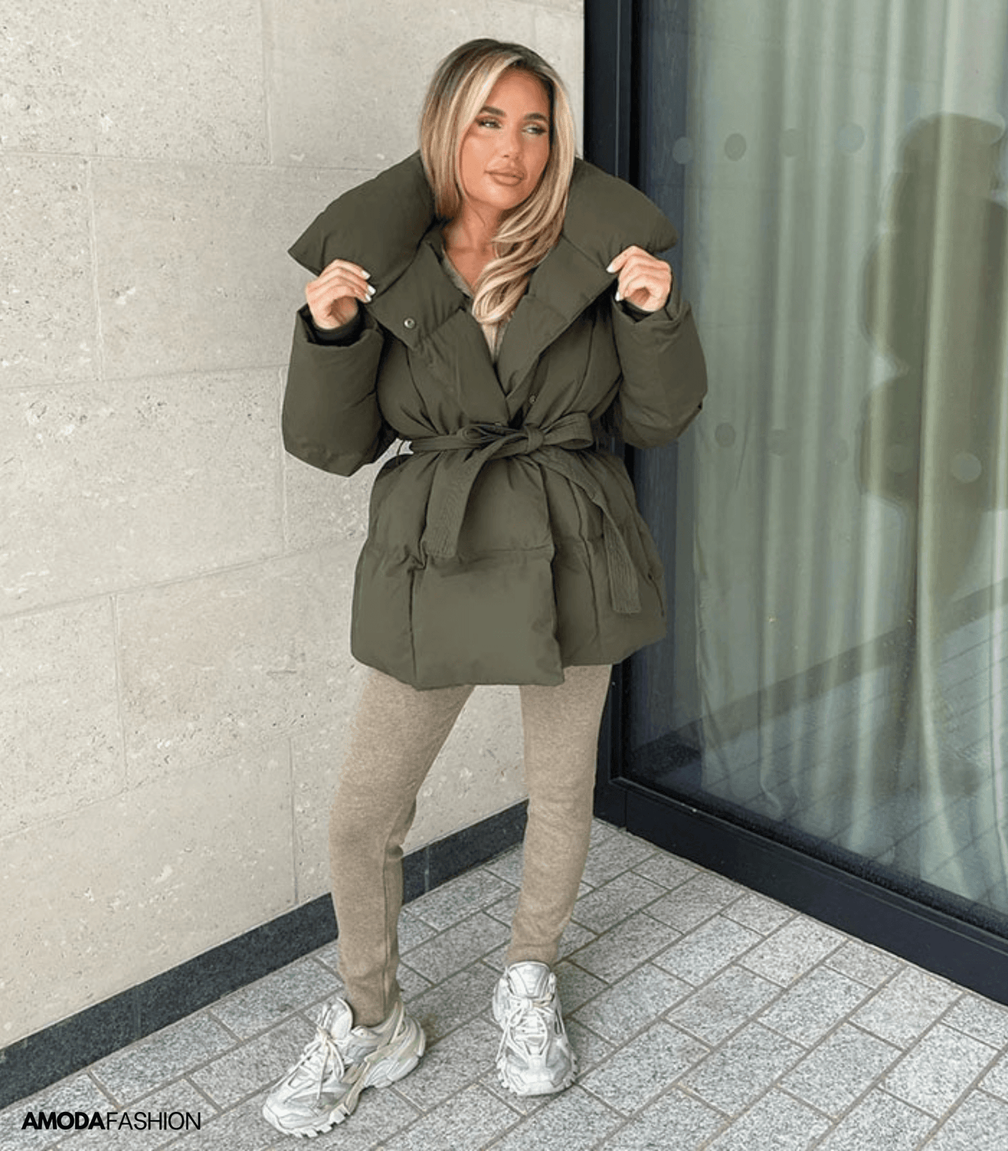 Lange pofjassen met tailleband