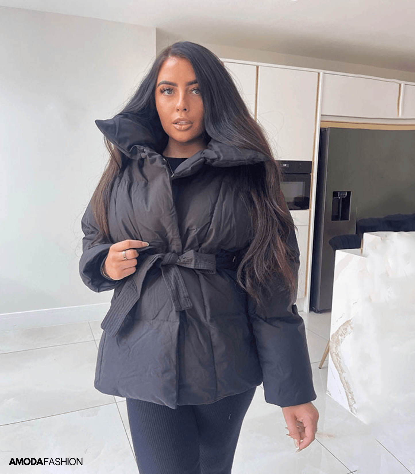 Lange pofjassen met tailleband